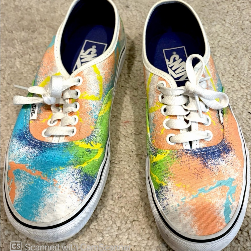 Vans Multicolor Splash Authentic Sneakers - Blue, Orange, Green, Yellow, White